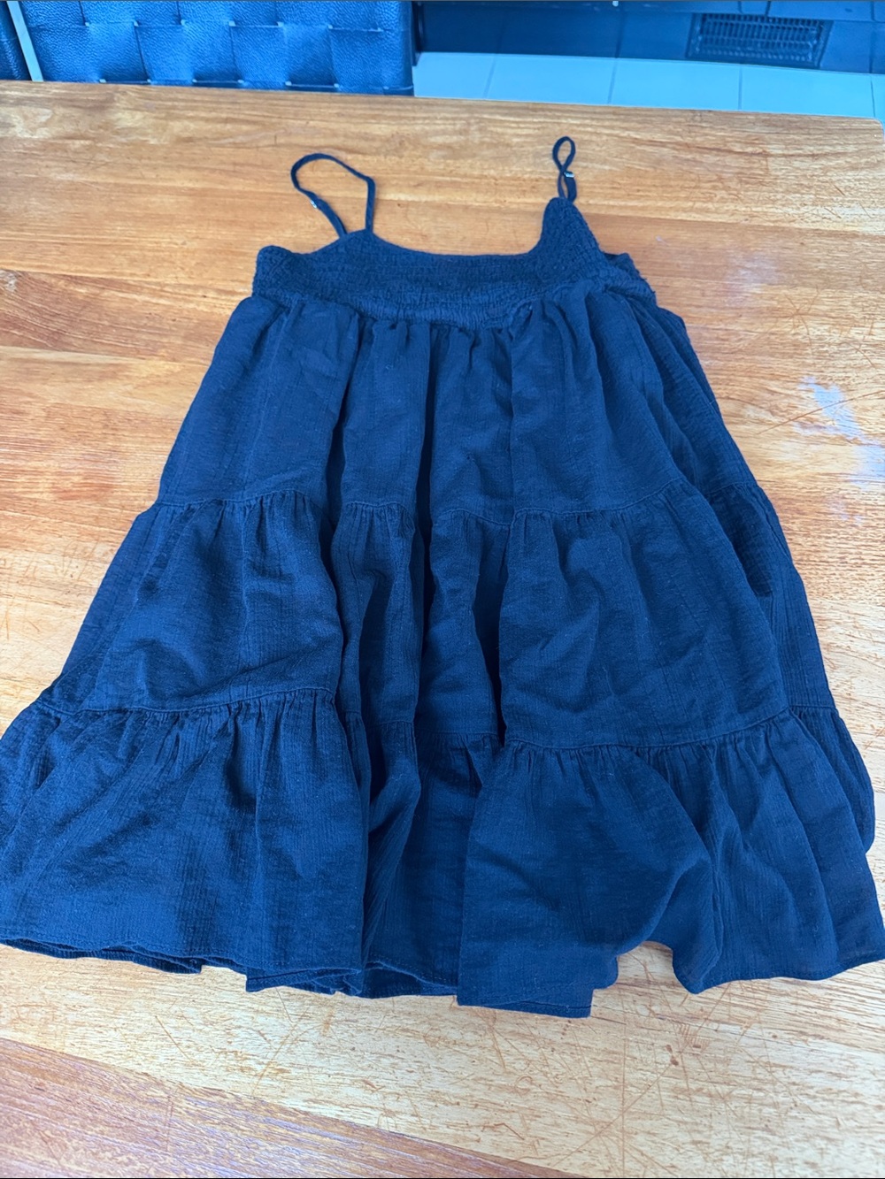 Zara Black Tiered Spaghetti-Strap Dress for Kids